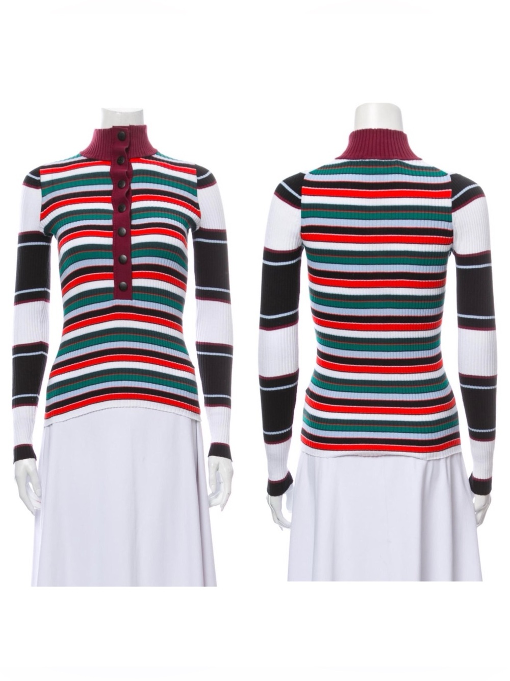 Proenza Schouler White Label Striped Ribbed Top